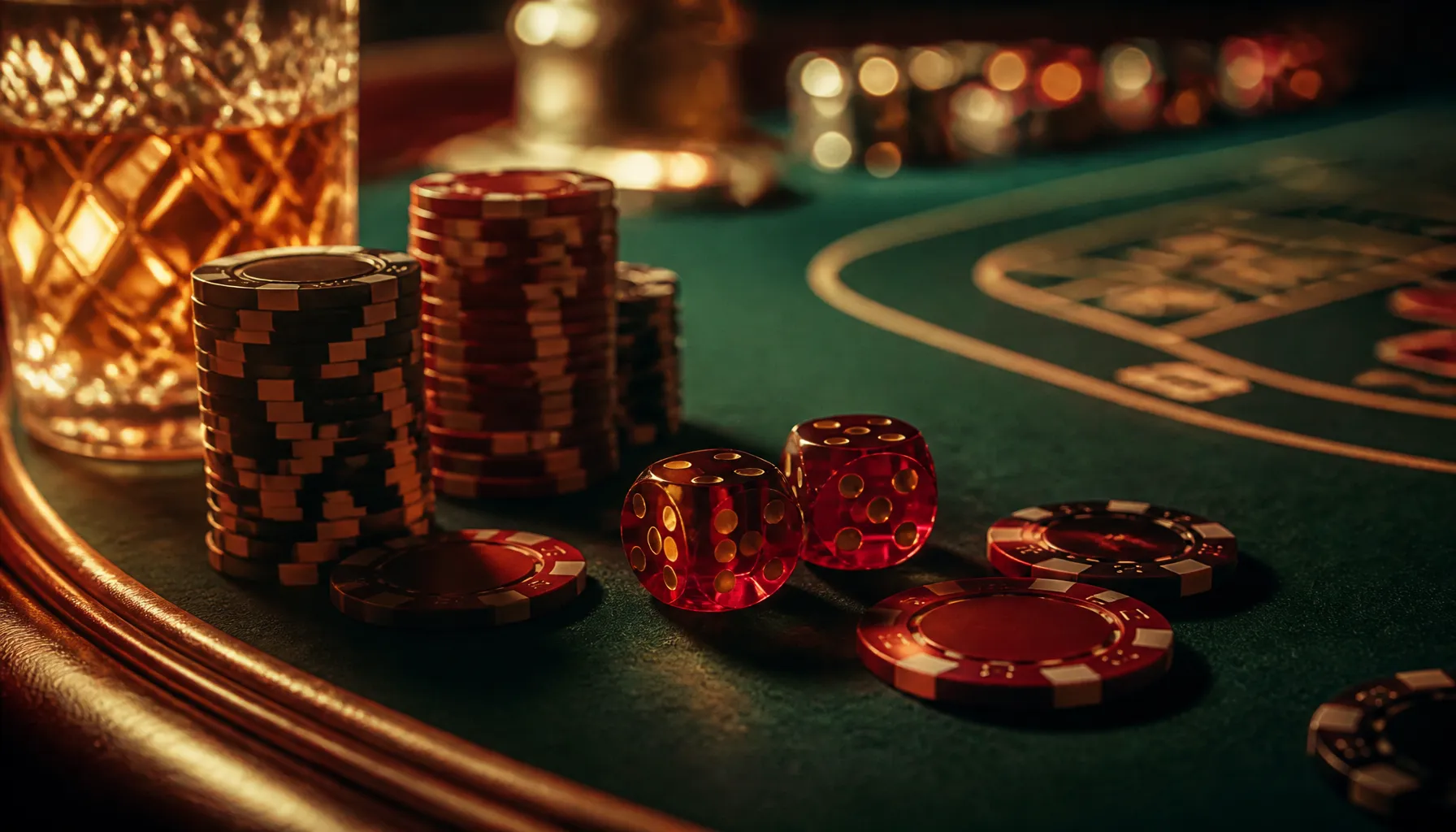 Ornate golden treasure chest overflowing with gleaming coins and jewels on a dark velvet surface with warm cinematic lighting